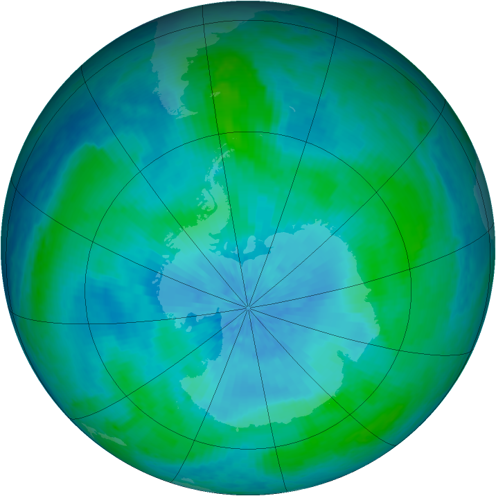 Antarctic ozone map for 23 February 2002